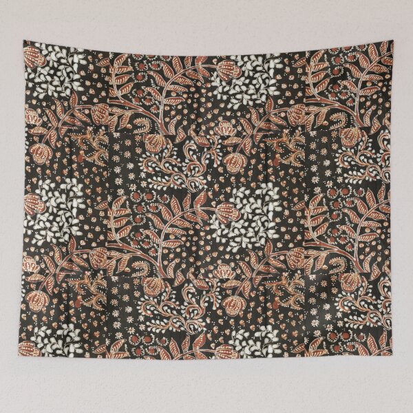 Item preview, Indonesia handmade hand-drawn batik tulis  brown black Soga plant floral flower leaves pattern Lasem designed and sold by Morcawork.