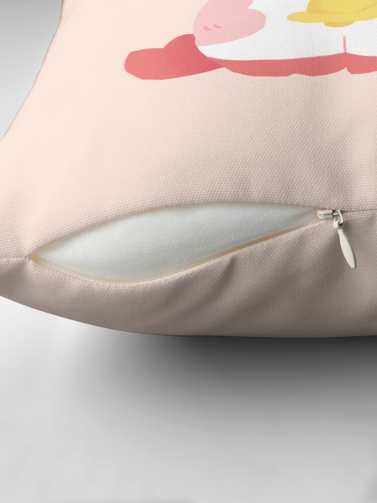 Alternate view of strawberry cute cow Throw Pillow