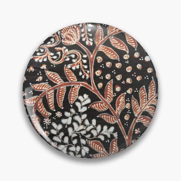 Item preview, Indonesia hand-drawn batik tulis brown black Sogan plant floral flower leaves pattern Lasem designed and sold by Morcawork.