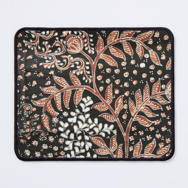 Item preview, Indonesia hand-drawn batik tulis brown black Sogan plant floral flower leaves pattern Lasem designed and sold by Morcawork.