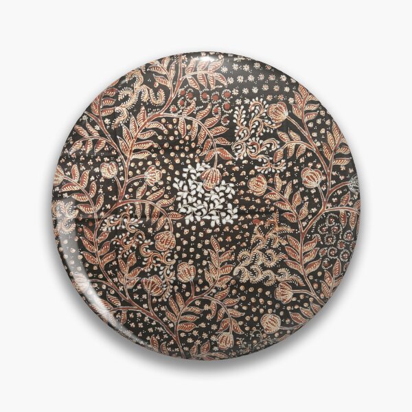 Item preview, Indonesia handmade hand-drawn batik tulis brown black Sogan plant floral leaves pattern Lasem designed and sold by Morcawork.