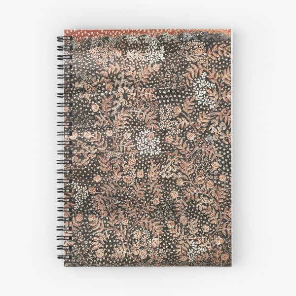 Item preview, Indonesia handmade hand-drawn batik tulis brown black Sogan plant floral leaves pattern Lasem designed and sold by Morcawork.