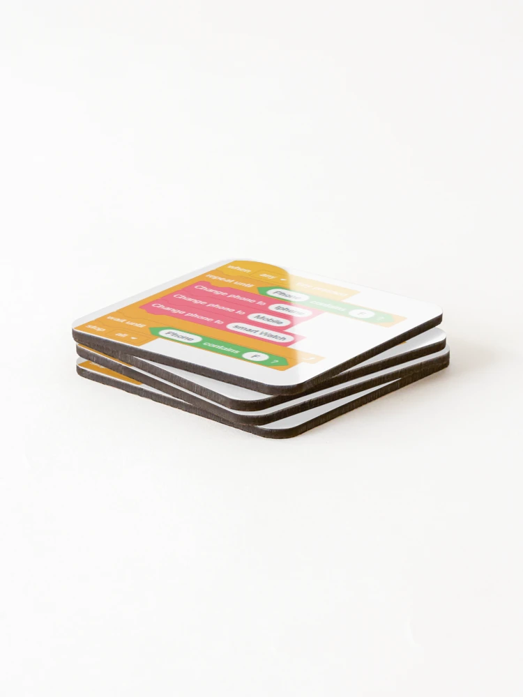 Thumbnail 4 of 5, Coasters (Set of 4), Simple code designed and sold by AllandEveryone.