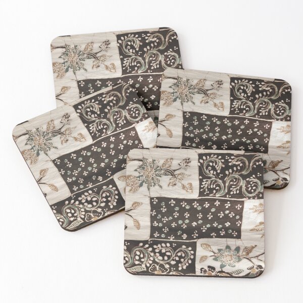 Item preview, Indonesia hand-drawn batik tulis green white plant floral pattern from Lasem designed and sold by Morcawork.