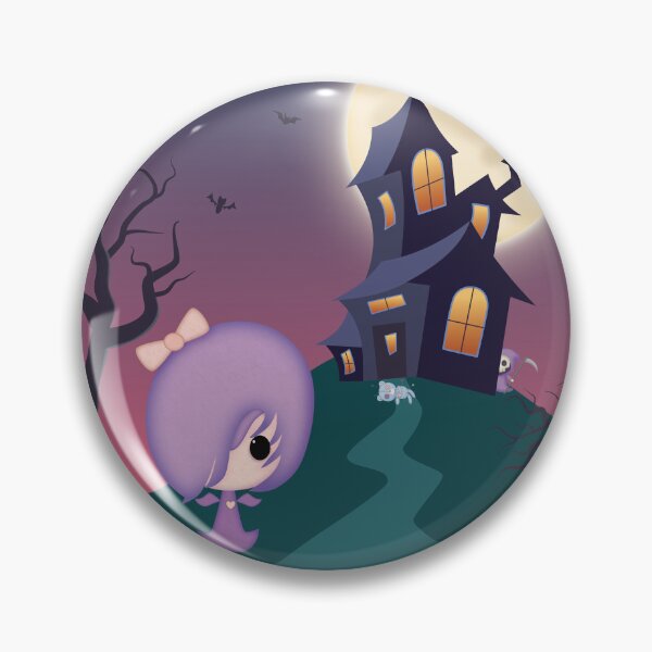 Artikelvorschau, Pastell-Goth-Mädchen-Halloween-Szene mit lila Himmel entworfen und verkauft von darklanterndsn.