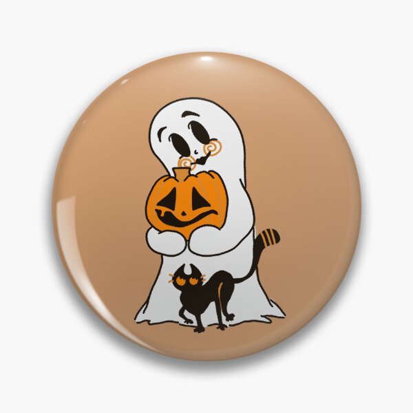 Item preview, Vintage Ghost Blowmold Halloween Cat Jack o Lantern Pumpkin designed and sold by honeycombdraws.