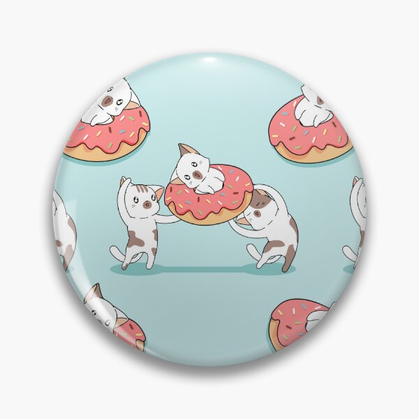 Item preview, Donut Party Time Cat Kawaii Pattern designed and sold by TheWildFlix.