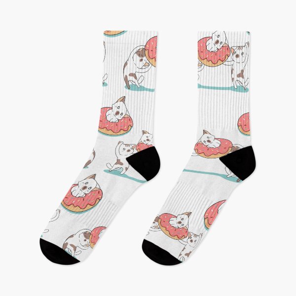 Item preview, Sprinkle Donut Party Time Cat Kawaii Pattern designed and sold by TheWildFlix.