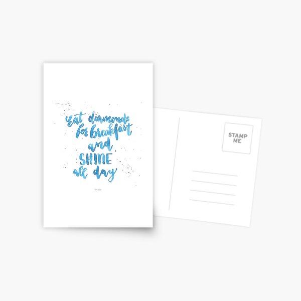 Eat diamonds for breakfast Postkarte