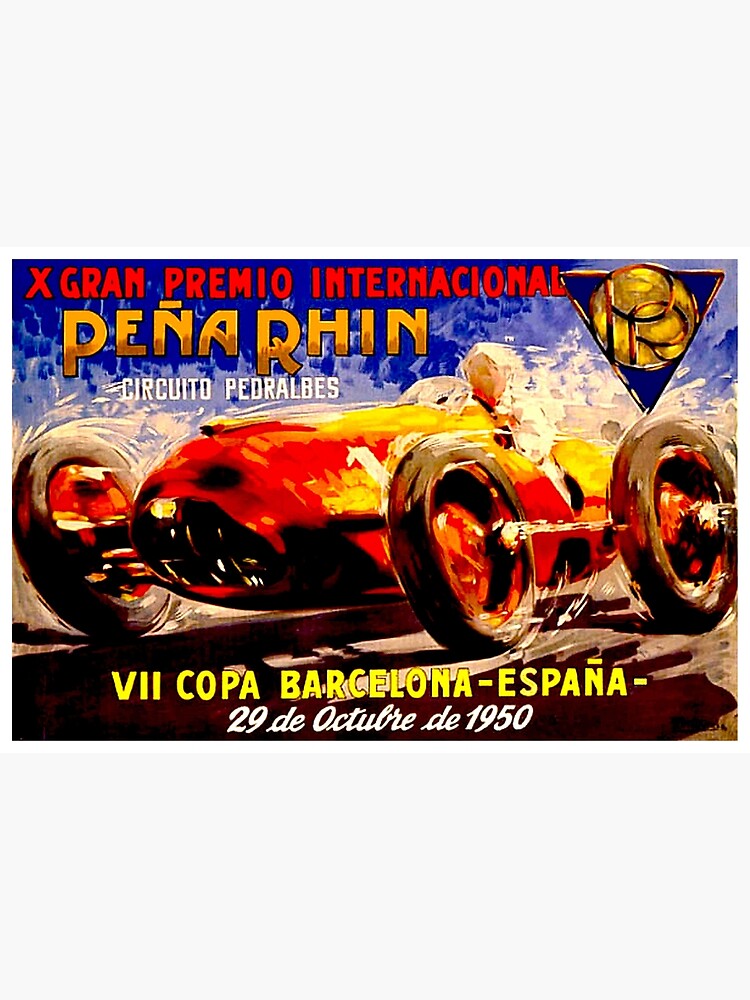 Disover PENA RHIN: Vintage Grand Prix Auto Racing Print Premium Matte Vertical Poster