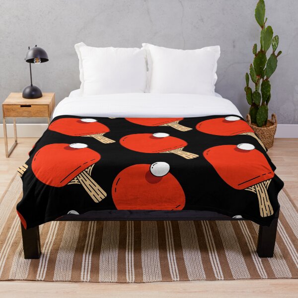 Item preview, Patrón de ping-pong - Versión roja en negro - Jugador de tenis de mesa Motif Pingpong Match designed and sold by Millusti.