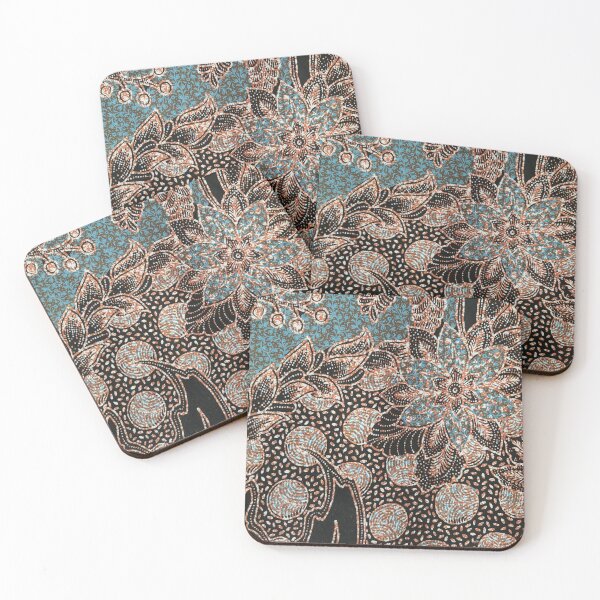 Item preview, Indonesia hand-drawn combination floral green batik pattern from Pekalongan designed and sold by Morcawork.