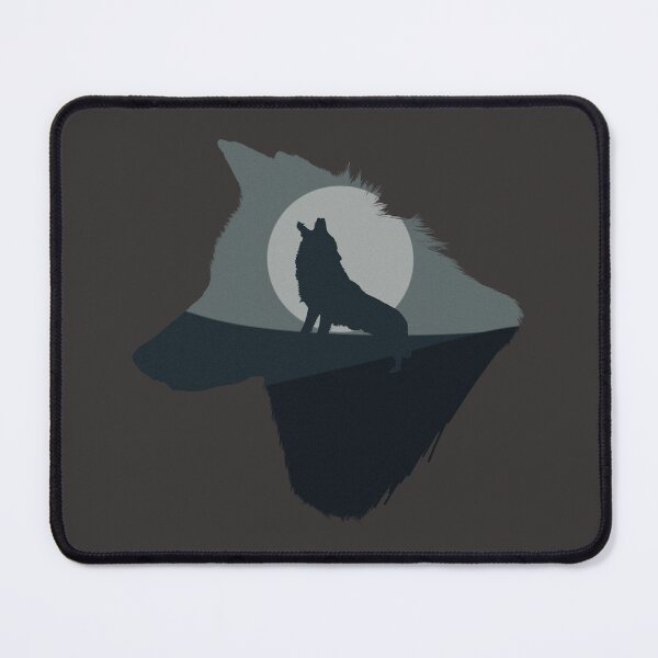 Item preview, Silhouette Wolf Head with Howling Wolf Inside (No Claw Mark) designed and sold by shindeku.