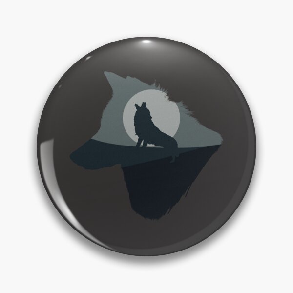 Item preview, Silhouette Wolf Head with Howling Wolf Inside (No Claw Mark) designed and sold by shindeku.