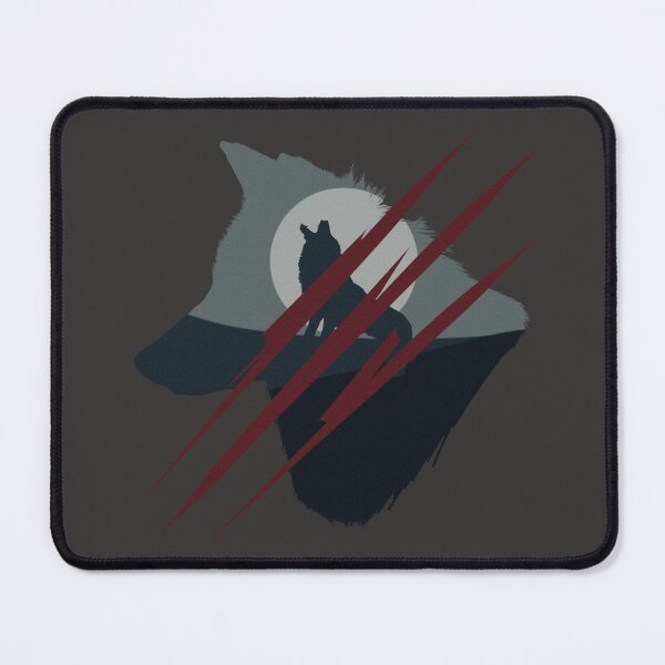 Item preview, Silhouette Wolf Head with Howling Wolf Inside (With Claw Mark) designed and sold by shindeku.