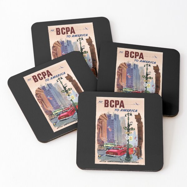 Item preview, Vintage Travel Poster Fly BCPA to America  designed and sold by TanyaHami62664.