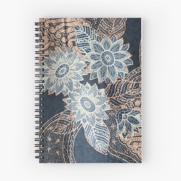 Item preview, Indonesia hand-drawn combination floral flower blue batik pattern from Pekalongan designed and sold by Morcawork.