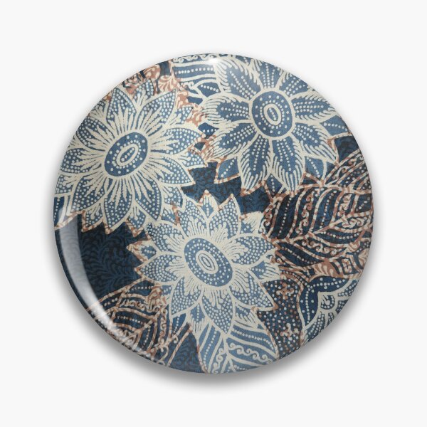 Item preview, Indonesia hand-drawn combination floral flower blue batik pattern from Pekalongan designed and sold by Morcawork.