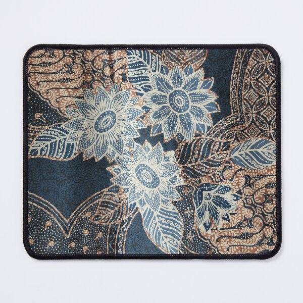 Item preview, Indonesia hand-drawn combination floral flower blue batik pattern from Pekalongan designed and sold by Morcawork.