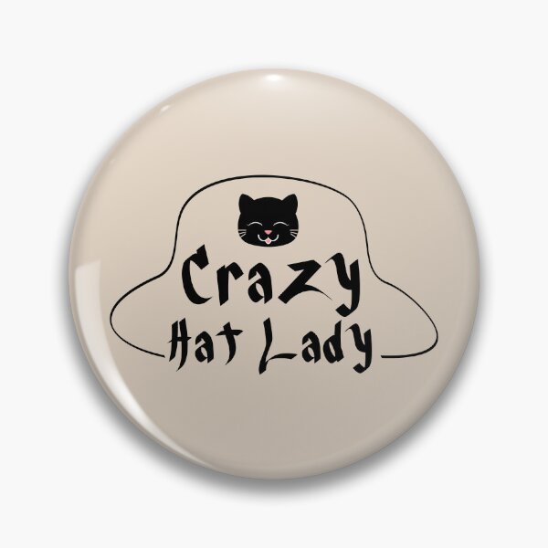 Aperçu de l'œuvre Crazy Hat Lady Text avec chat mignon - Noir créée et vendue par pixelspantry.