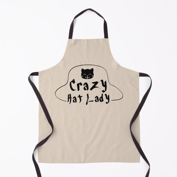 Aperçu de l'œuvre Crazy Hat Lady Text avec chat mignon - Noir créée et vendue par pixelspantry.