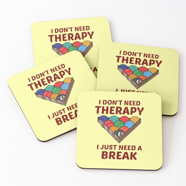 Artikelvorschau, Ich brauche keine Therapie, ich brauche nur eine Pause - lustiges Billard-Sprichwort entworfen und verkauft von shopaminute.
