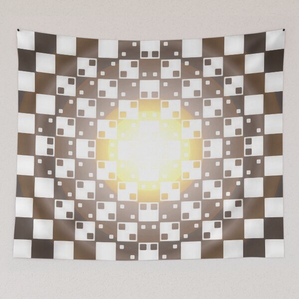 Item preview, Checker pattern with artifacts bumping its incandescent center! (optical illusion) designed and sold by Pablo Carlos Budassi.