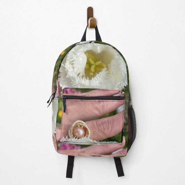 Item preview, Pure White Tulip with Pink Pearl designed and sold by TherapeuticNest.