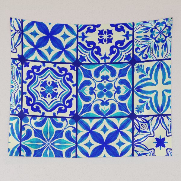 Item preview, BLUE AND WHITE TILE designed and sold by Swooncake Press.