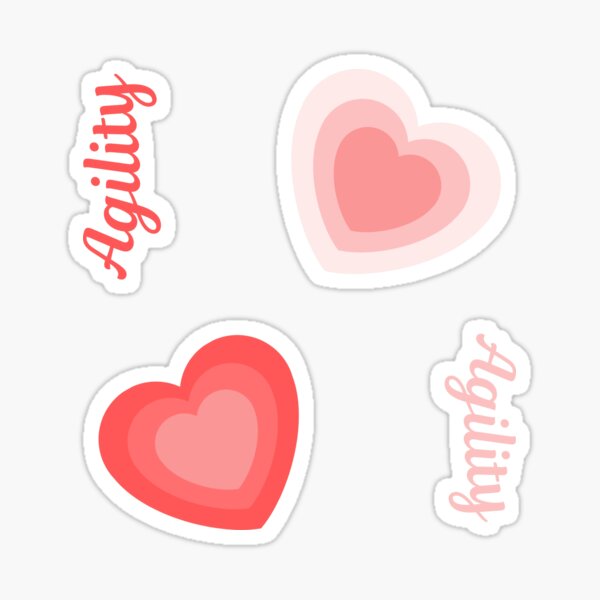 Agility with orange hearts for dog lovers Sticker