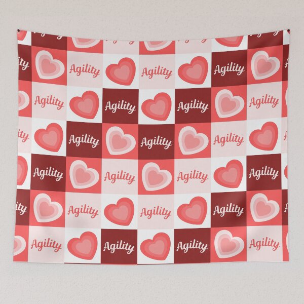 Item preview, Agility with orange hearts for dog lovers designed and sold by PausePapote.