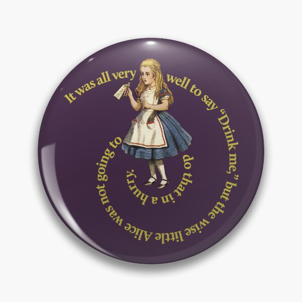 Item preview, Alice in Wonderland Drink Me illustration with spiral text designed and sold by RetroImages.