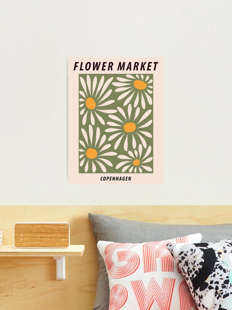 Flower market poster, Copenhagen, Posters aesthetic, Flower art, Chamomile,  Daisy art print, Floral art Art Print by Kristinity Art