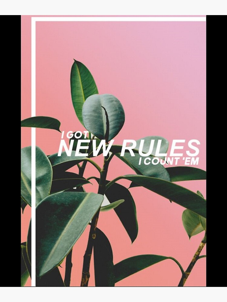 Dua Lipa New Rules Lyric Illustration