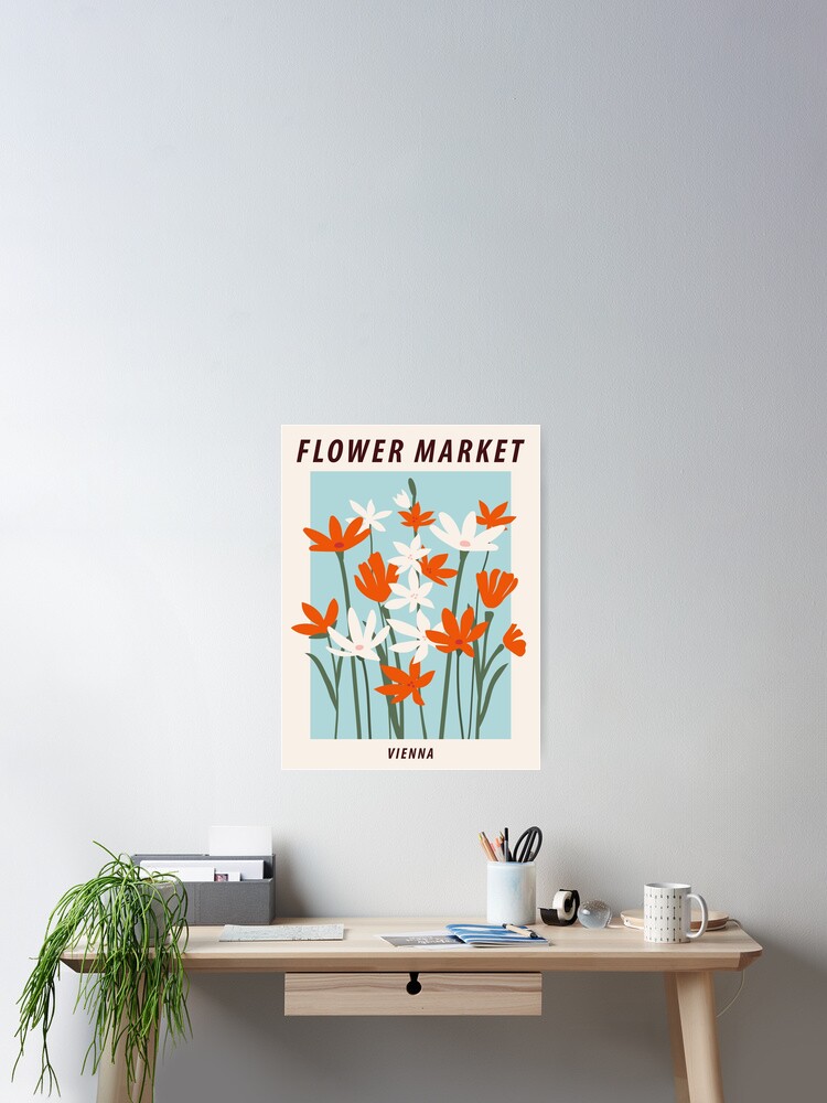 Vettoriale Stock Botanical aesthetic flower market wall art poster