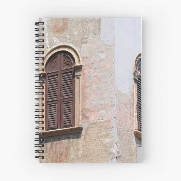 Item preview, Detail of old Italian building facade with red shutters on windows designed and sold by oanaunciuleanu.
