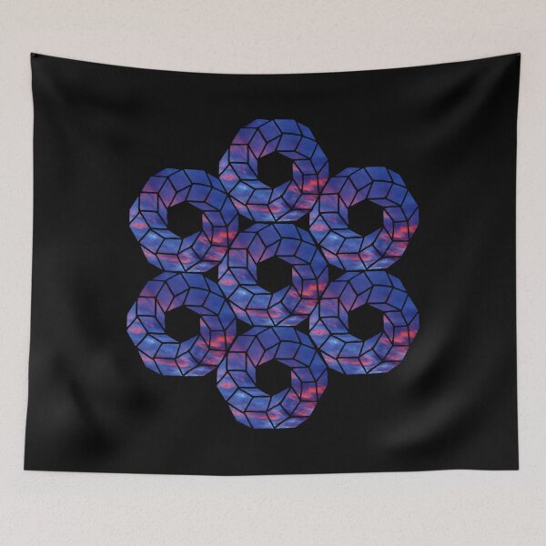 Item preview, Cube Torus Dark Red Blue Sky Mania designed and sold by createVisions.