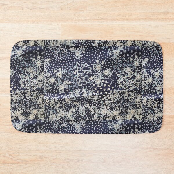 Item preview, Indonesia hand-drawn batik tulis cotton fabric blue white floral pattern from Lasem designed and sold by Morcawork.