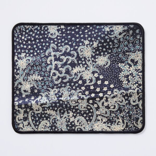 Item preview, Indonesia hand-drawn batik tulis cotton fabric blue white floral pattern from Lasem designed and sold by Morcawork.