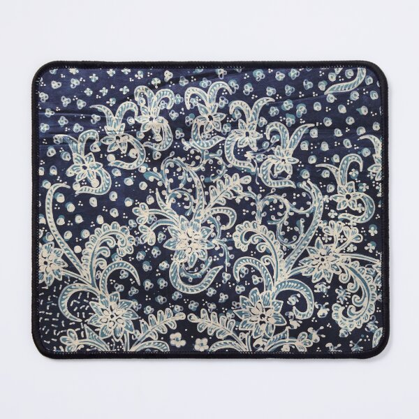 Item preview, Indonesia hand-drawn batik tulis blue white floral pattern from Lasem designed and sold by Morcawork.
