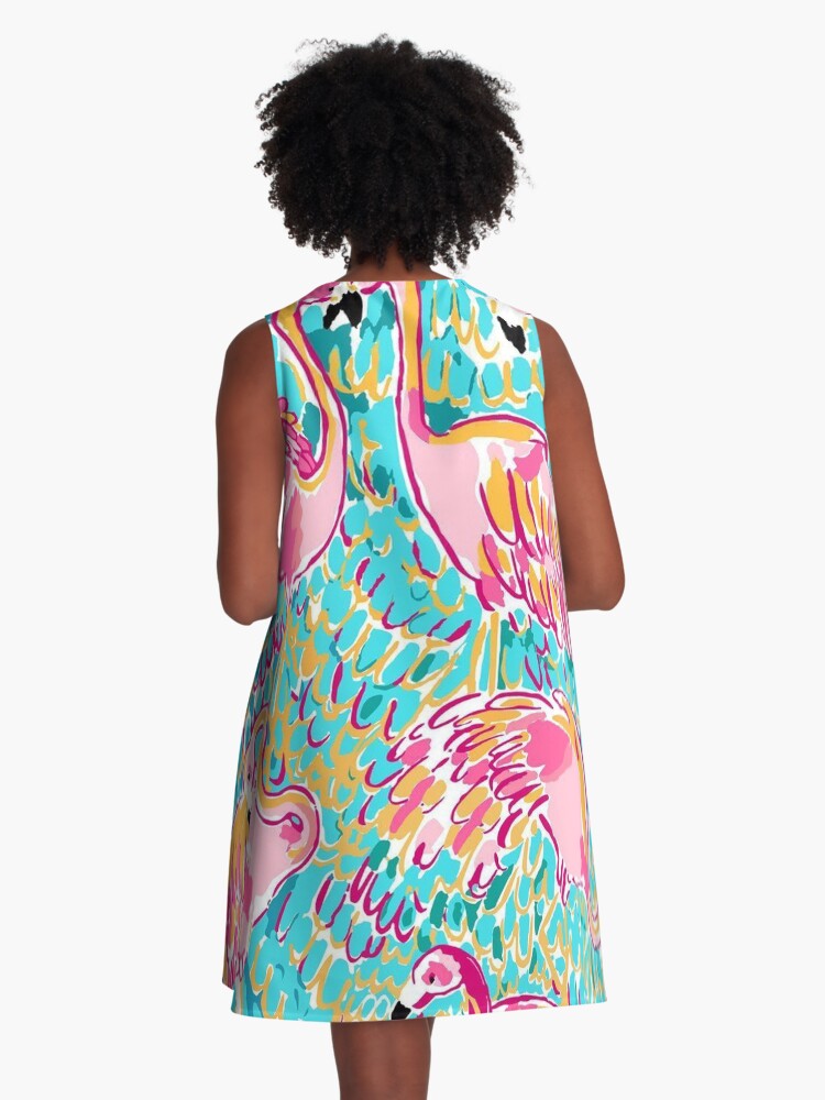 Thumbnail 3 of 4, A-Line Dress, sweet flamingo designed and sold by catherinebinson.