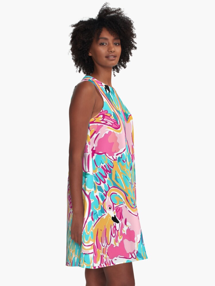 Thumbnail 2 of 4, A-Line Dress, sweet flamingo designed and sold by catherinebinson.