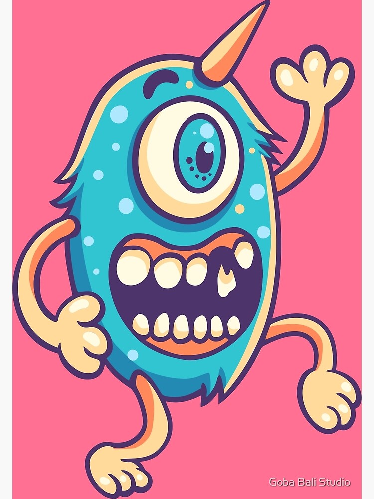 Blue Monster One Eye Poster For Sale By Yudabento Redbubble