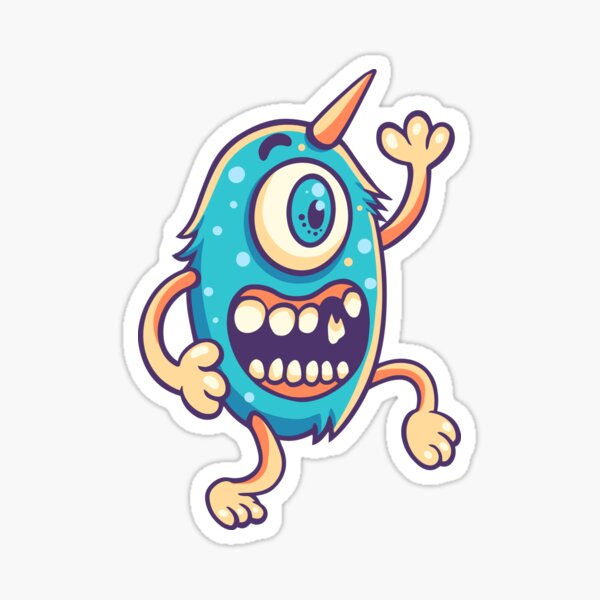 "Blue Monster One Eye" Sticker for Sale by yudabento Redbubble