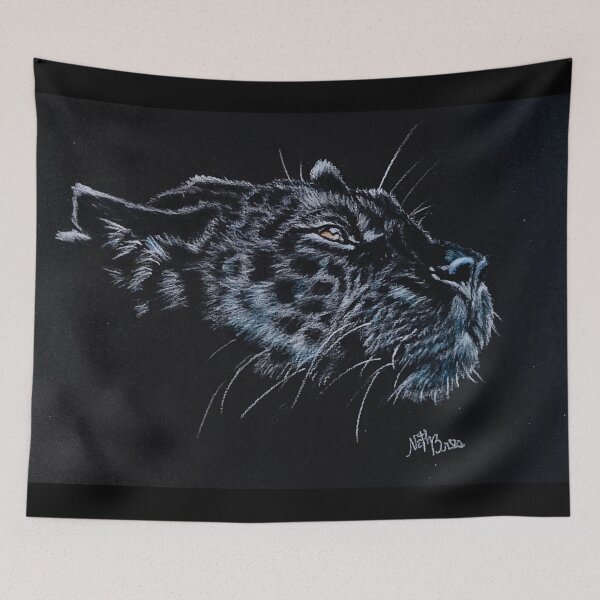 Item preview, Wild black panther on black background | feline designed and sold by NathBros.