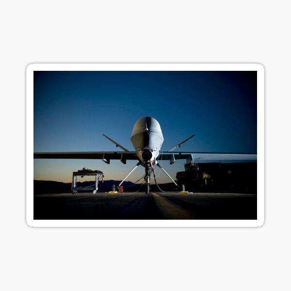 A MQ-9 Reaper being refueled. Sticker