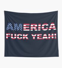 AMERIKA FUCK YEAH Schreiben mit USA-Flagge Wandbehang