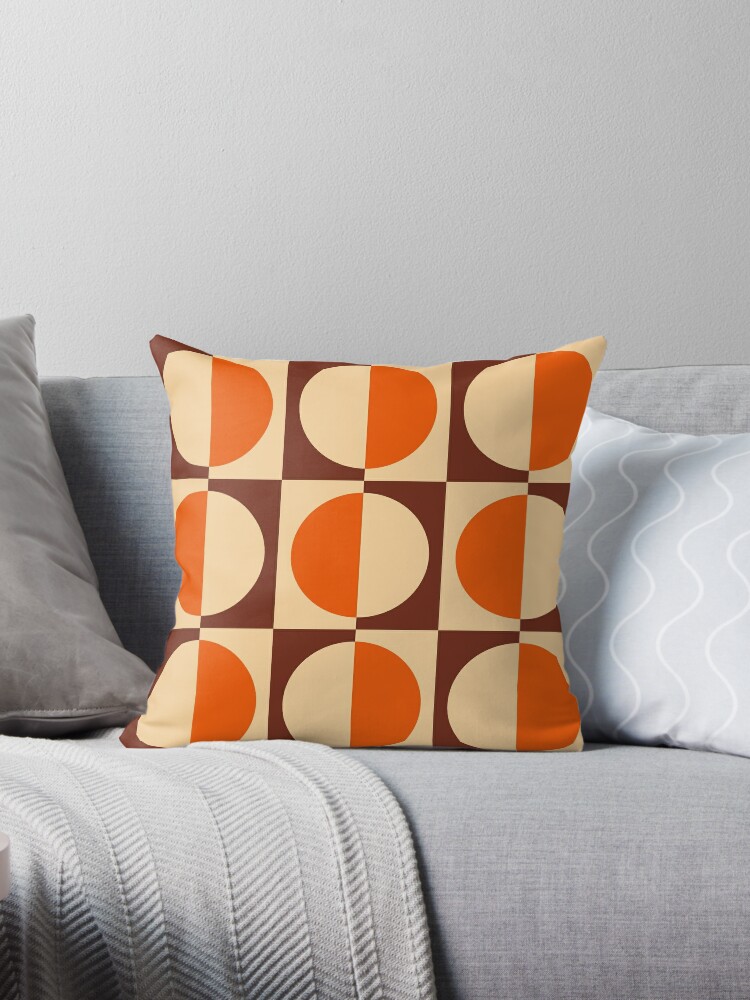 Retro Geometric Half Square and Circle Pattern 233