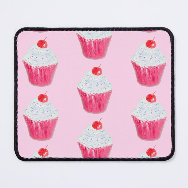 Item preview, Cupcake with frosting on pink background designed and sold by MatsonArtDesign.
