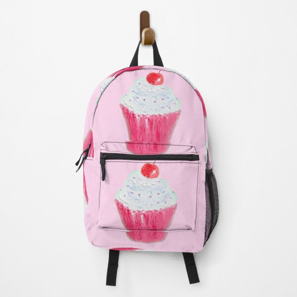 Item preview, Cupcake with frosting on pink background designed and sold by MatsonArtDesign.